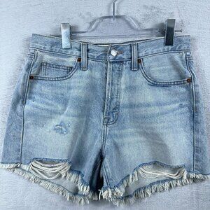 Universal Thread Womens High Rise 90's Baggy Cutoff Jeans Shorts Light Wash SZ 4